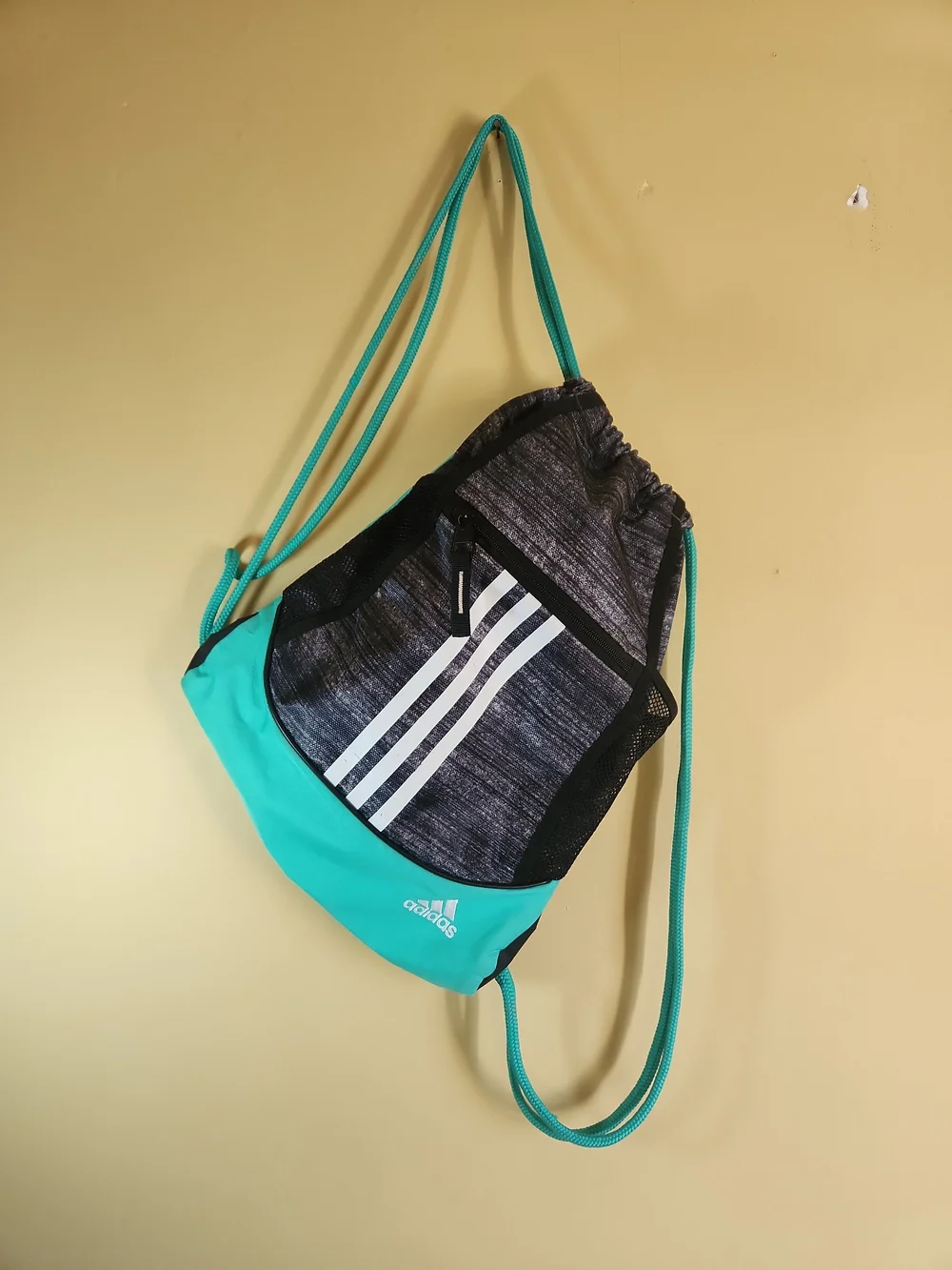 Adidas Drawstring Gym Sack in Teal & Charcoal - Picture 8 of 8